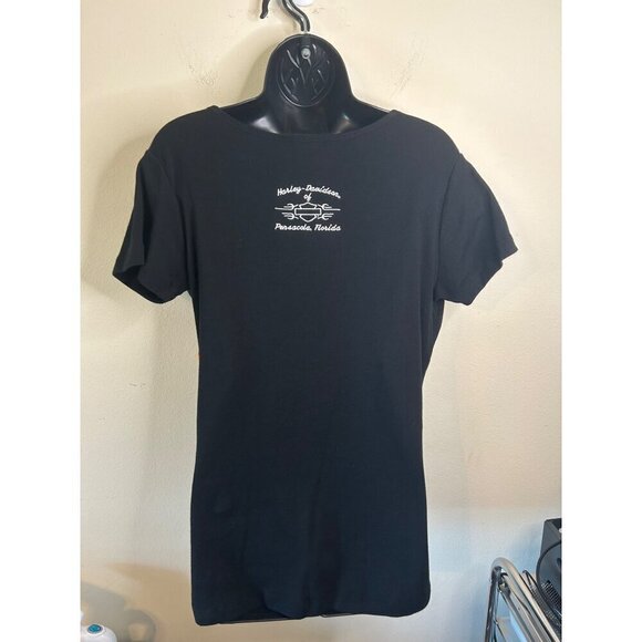 Harley Davidson Y2K Babydoll V-Neck Embroidered Top Size XL - Picture 2 of 11
